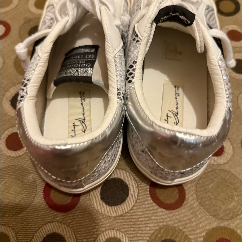 Stylish White and Silver Women's Sneakers - Picture 6 of 8